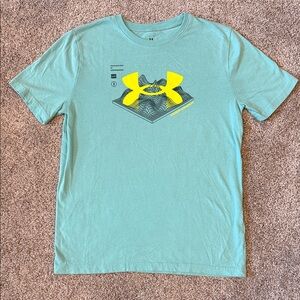 Under Armour Teal Tee with Vibrant Yellow Logo